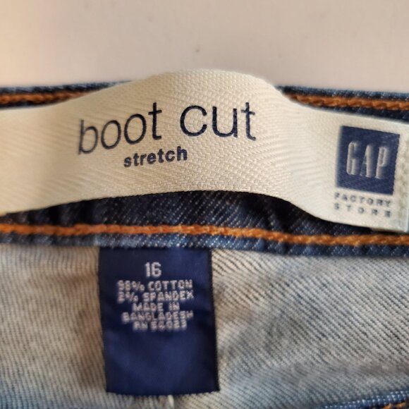 GAP SZ 16 Vintage Y2K Women's Cropped Bootcut Blue Jeans Classic Styling - Picture 6 of 7
